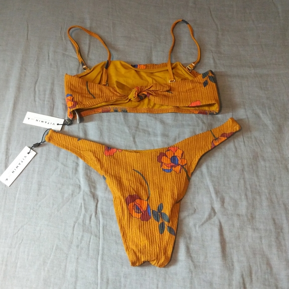 Vitamin A Mila Bandeau Bikini Top California Bottoms Florange - Picture 8 of 11